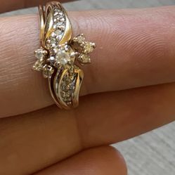 10 K gold and diamond ring size 6