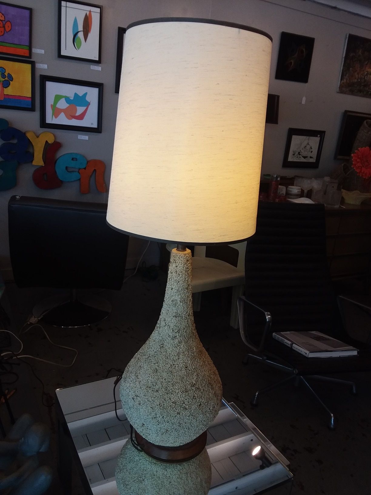 Stunning Mid Century Lamp w/ Lava Finish