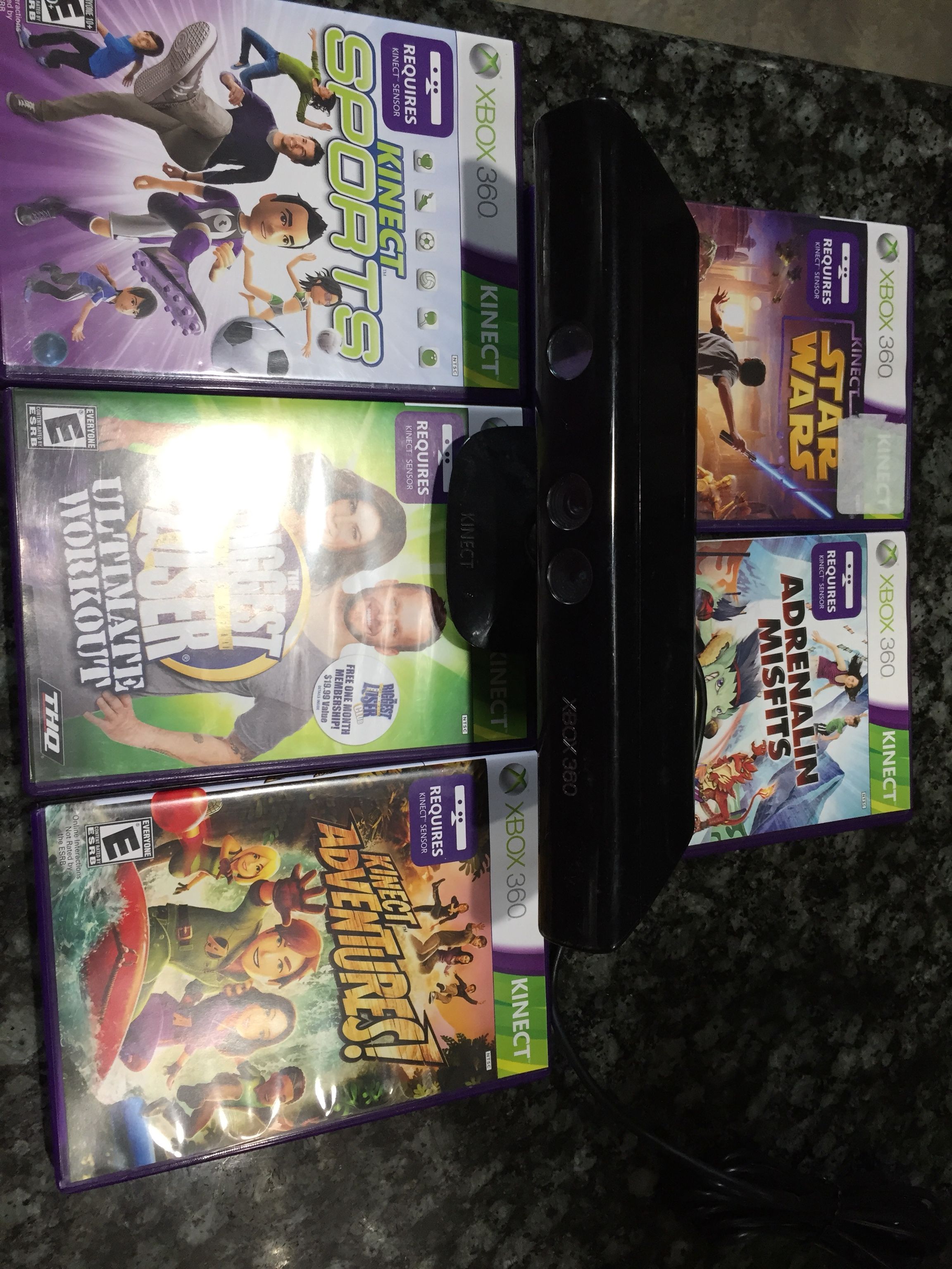 Xbox 360 Kinect For 20$ Pus 5 Games 25$ Lot