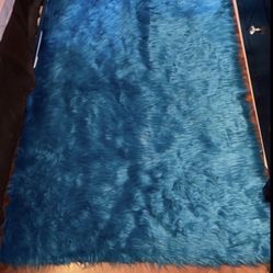 EDEN TURQUOISE SHAGGY LONG PILE SOFT FAUX FUR FABRIC