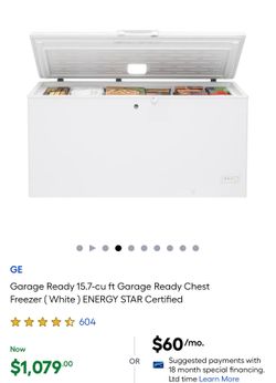 Garage Ready 15.7-cu ft Garage Ready Chest Freezer ( White ) ENERGY STAR Certified