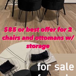 Furniture For Sale! Set Of Chairs And Storage Ottomans