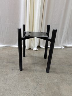 Industrial Black Iron Plant Stand with Protective Pads