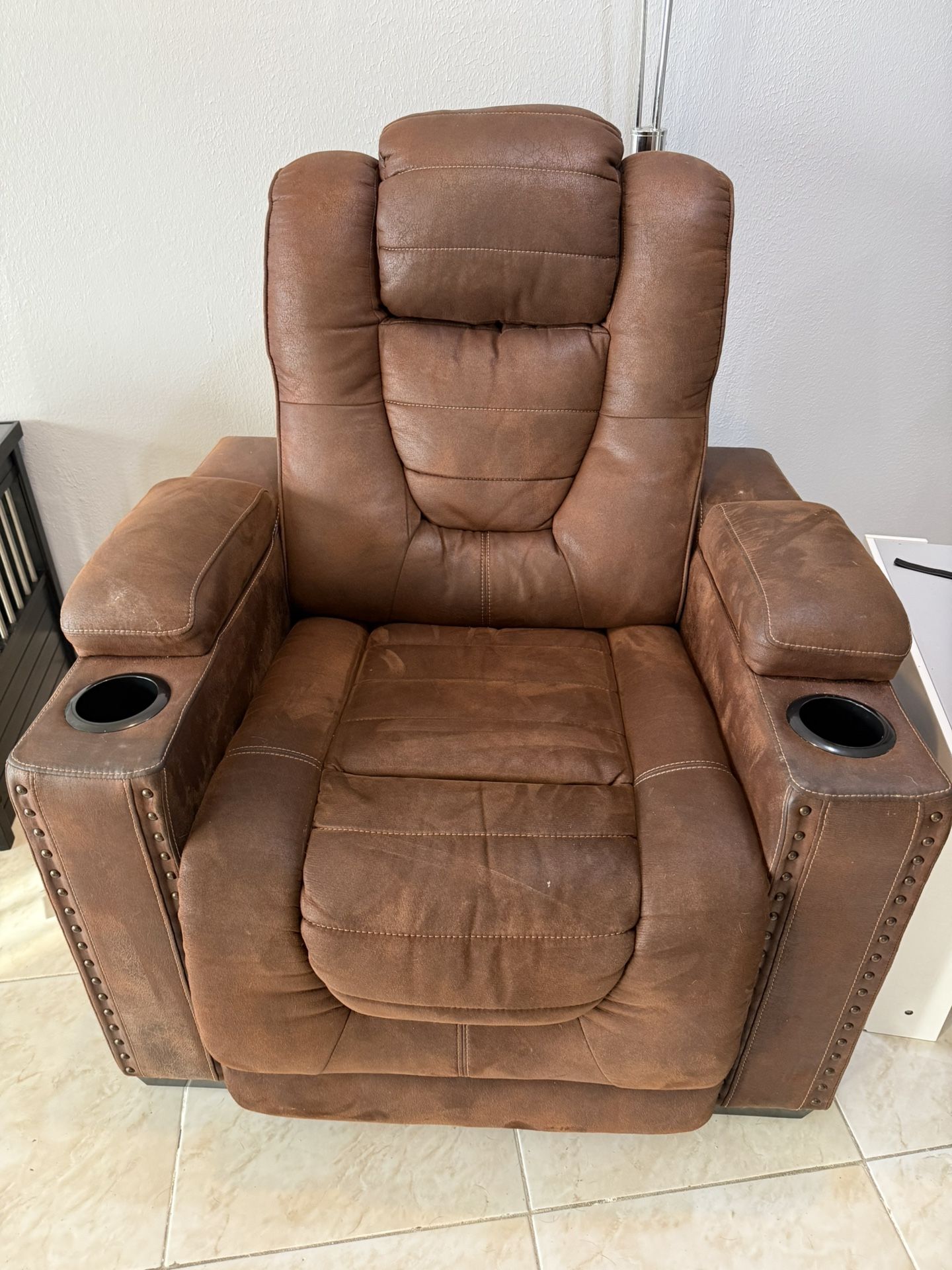 Power Reclining Couch Chair Brown