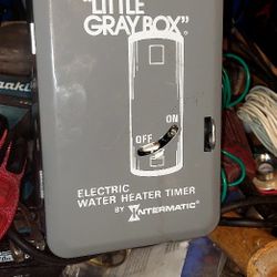 The little Gray Box electric water heater timer by Intermatic