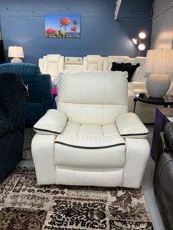 White/black leather recliner modern design