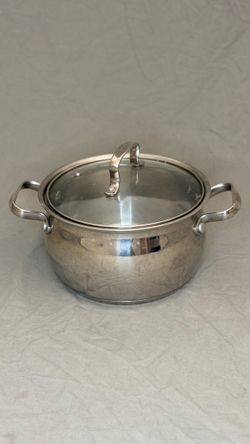 Belgique 3-Quart Stainless Steel Soup Pot with Glass Lid