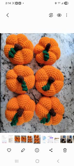 Hand crocheted pumpkins.  $4 each