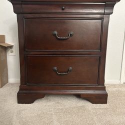 Solid Wood Nightstand – Dark Brown, Great Condition