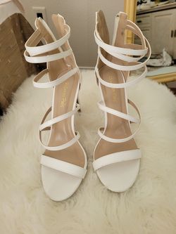 Gorgeous white leather heels size 8