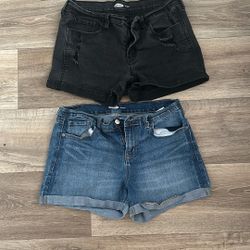 2 Pairs Old Navy Boyfriend Jean Shorts Size 10