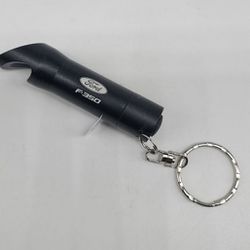 Brand New Ford F-350 Key Ring Black Keychain Flashlight Bottle Opener Thumbnail