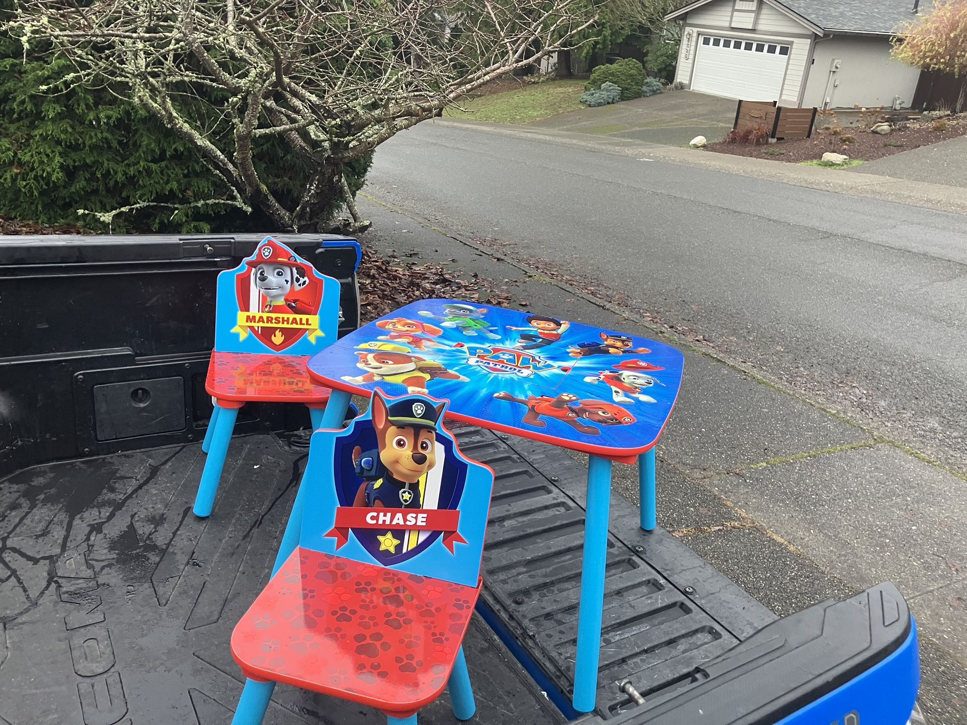 Child Kid Children Paw Patrol Play Table with 2 Chairs like Brand New