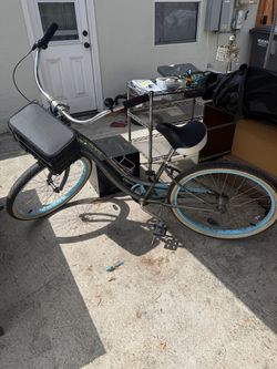 Cute Blue Cruiser Bike with Front Basket