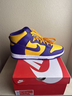 Nike Dunk High Los Angeles Lakers Size 12 LSU Tigers
