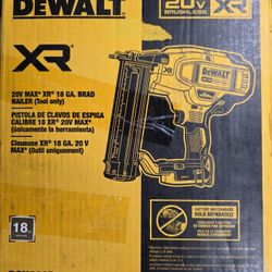 Dewalt 20V MAX XR Lithium-Ion Electric Cordless 18-Gauge Brad Nailer (Tool Only)