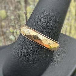 Vintage Jewelry 14k solid yellow  gold rhombic band ring size 11
