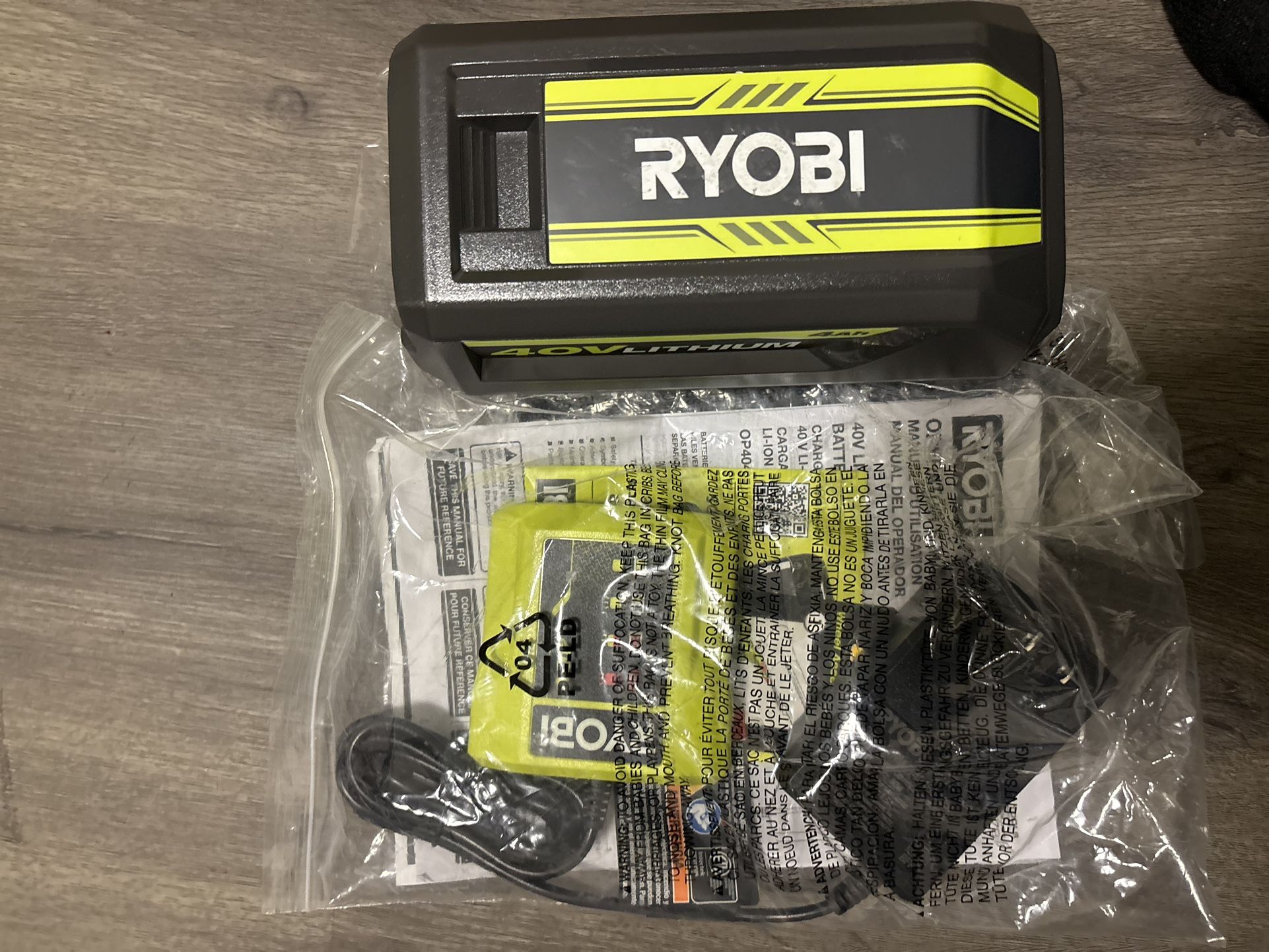 Ryobi 40V Battery & Charger Set – 4Ah Lithium – Ready to Use