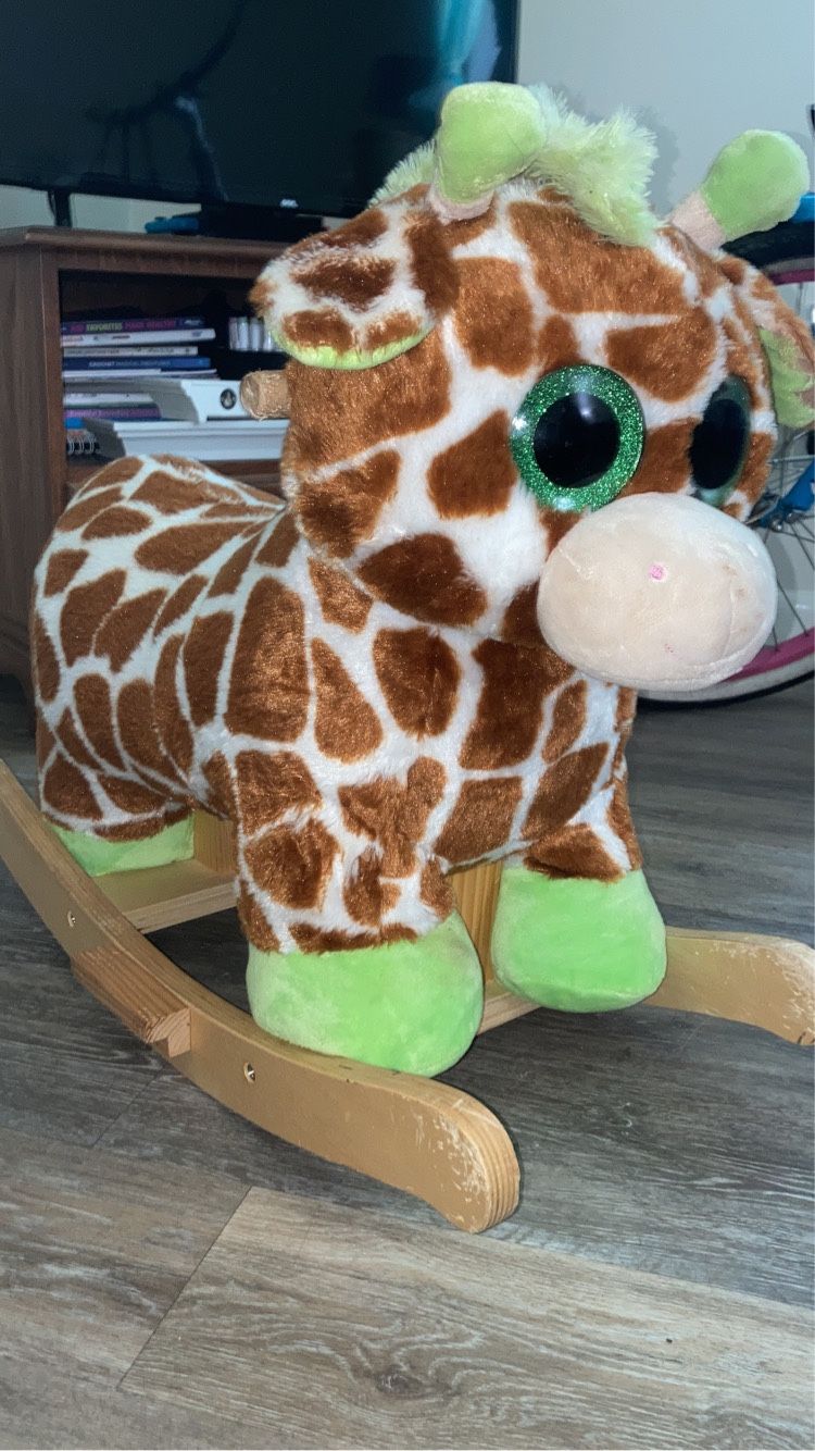 Plush Rocking Chair - Baby/Toddler Beanie Boo Giraffe Rocking Toy With Music