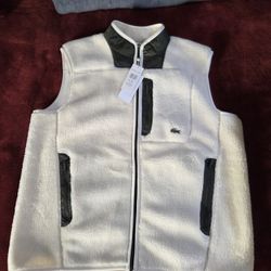 Men's Lacoste Sherpa Fleece Vest Jacket XL
