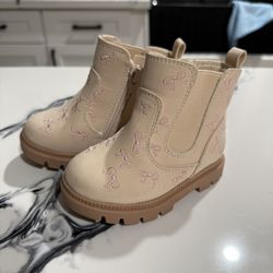 Wonder Nation Baby Girls' Embroidered Bows Chelsea Boots