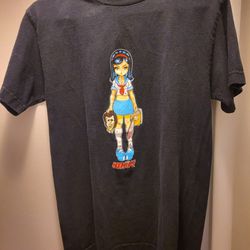 ULTRA RARE Hookups Chainsaw School Girl T-shirt - Y2K VINTAGE SKATER - Jeremy Klein (artist) 