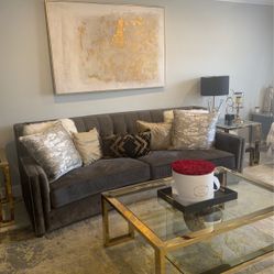 2 Beautiful Gray Sofas Bought From Huffman And Koos 