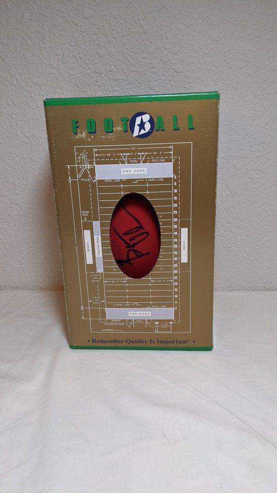 Brian Urlacher Autographed Football with 12 Inch NFL Figure