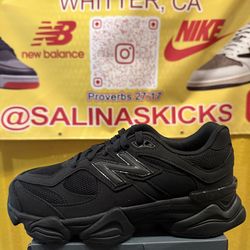 New Balance 9060 Matte Black 7Y