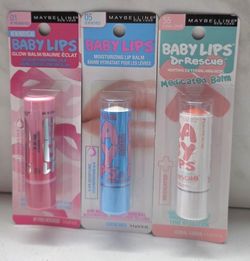 (3) Maybelline Baby Lips Moisturizing Lip Balms