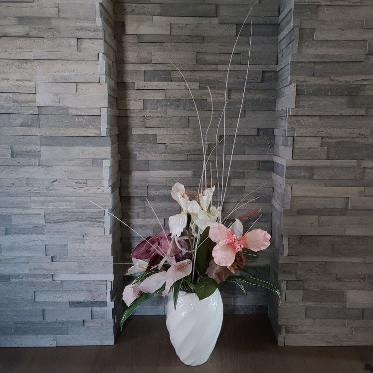 Artificial Flower Plant Arrangement with Vase