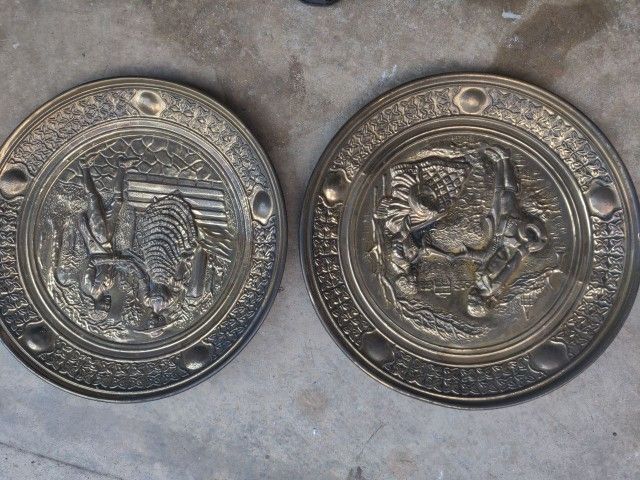 Two brass Looking Plates
