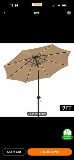 9’ new patio solar umbrella no base