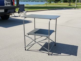 Kamp-Rite 2 Tier EZ Prep Metal Foldable Travel Portable Camping Table! New! Retails $114.99 31x23x32in