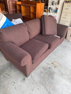 Brown Fabric Couch and Loveseast