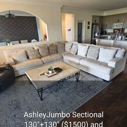 Jumbo Sectional Sofa and coffee table.