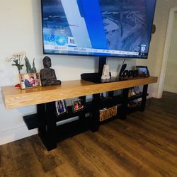 Handcrafted solid wood entertainment center