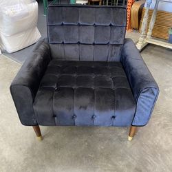 4 Black Velvet MCM Chairs