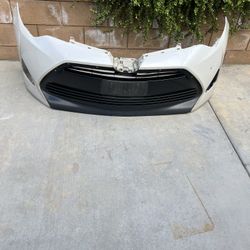 17-19 Toyota Corolla Front Bumper Pearl White