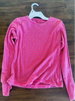Pink and White long sleeve tight shirt