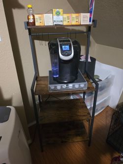 Rustic Industrial Kitchen Baker's Rack / Coffee Station / Microwave Stand