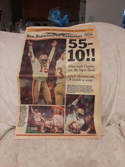 1990 49ers Super Bowl New paper