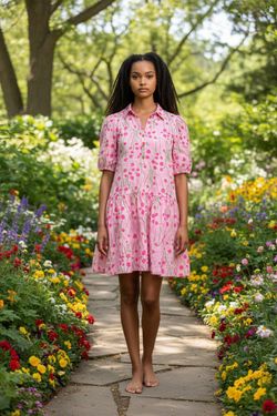 Lilly Pulitzer Sunny Daze Pink Floral Print Dress Size S