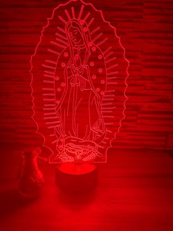 ✨ Virgen Guadalupe 3D LED Lamp | Custom Room Decor & Perfect Gift 🎁