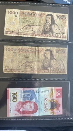 Three Mexican Banknote 1984,1985 and 2023 all three for $40