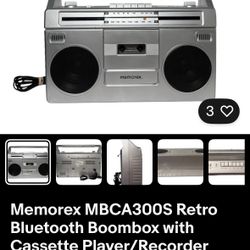 Bluetooth Speaker - Classic boombox with Cassette and Radio Player 