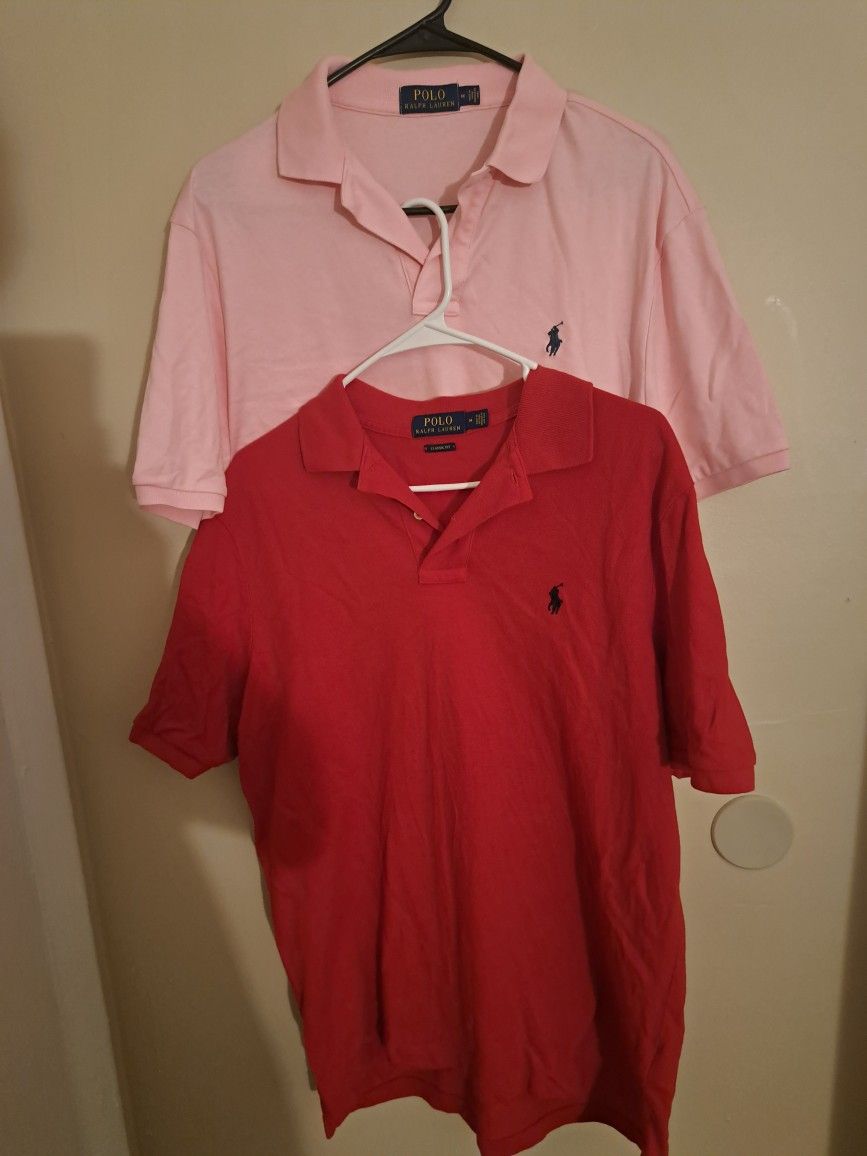 2 Mens Size Medium Polo Ralph Lauren Shirts