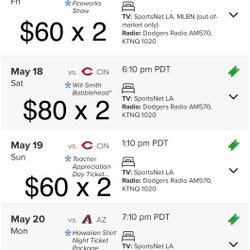 2024 Dodger Tickets For Sale (May) 