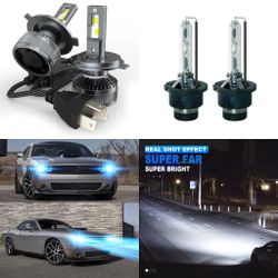 Hid conversion kit - led headlight bulb w fan - plug and play Dodge Ram Jeep Wrangler grand Cherokee truck suv