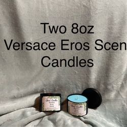 Two 8oz Versace Eros Scent Candles